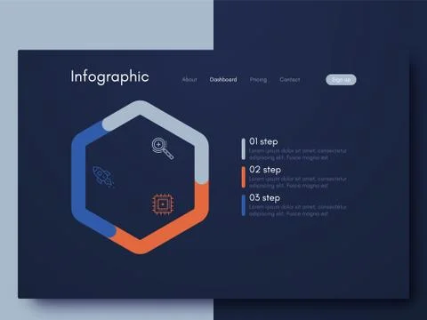 Vector graphic infographics. Template for creating mobile applications, workf Stock Illustration
