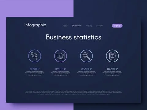 Vector graphic infographics. Template for creating mobile applications, workf Stock Illustration