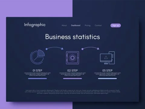 Vector graphic infographics. Template for creating mobile applications, workf Stock Illustration