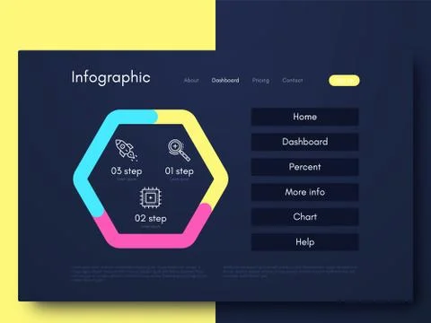 Vector graphic infographics. Template for creating mobile applications, workf Stock Illustration