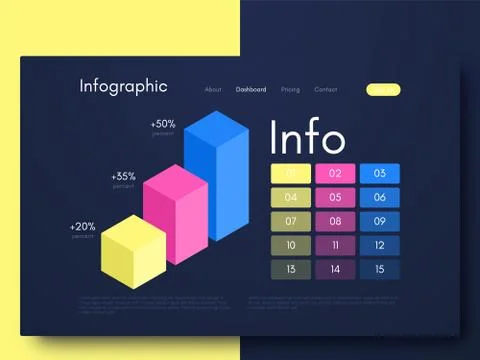 Vector graphic infographics. Template for creating mobile applications, workf Stock Illustration