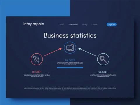 Vector graphic infographics. Template for creating mobile applications, workf 스톡 일러스트