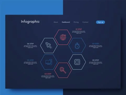 Vector graphic infographics. Template for creating mobile applications, workf Stock Illustration