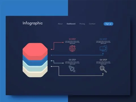 Vector graphic infographics. Template for creating mobile applications, workf Stock Illustration