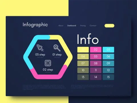 Vector graphic infographics. Template for creating mobile applications, workf Stock-Illustration