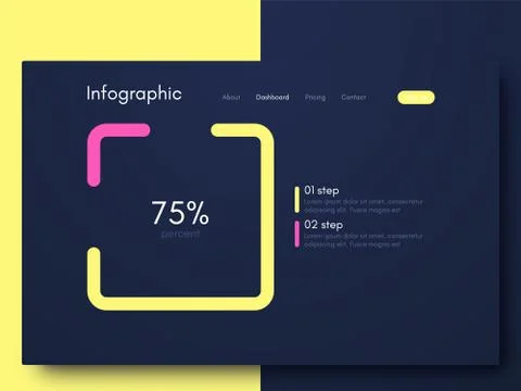 Vector graphic infographics. Template for creating mobile applications, workf Illustrazione stock