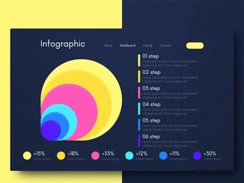 Vector graphic infographics. Template for creating mobile applications, workf Stock Illustration