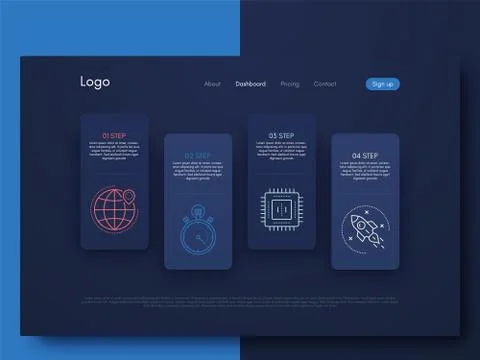 Vector graphic infographics. Template for creating mobile applications, workf Stock Illustration