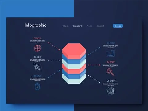 Vector graphic infographics. Template for creating mobile applications, workf Stock Illustration