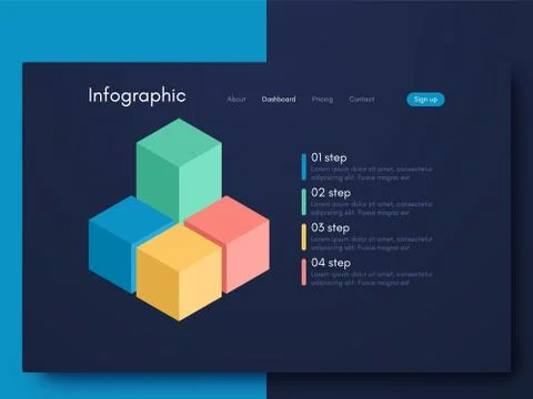Vector graphic infographics. Template for creating mobile applications, workf Stock Illustration