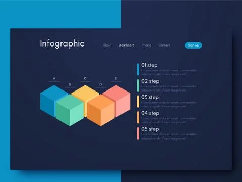 Vector graphic infographics. Template for creating mobile applications, workf Stock Illustration