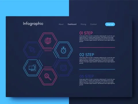 Vector graphic infographics. Template for creating mobile applications, workf Stock Illustration