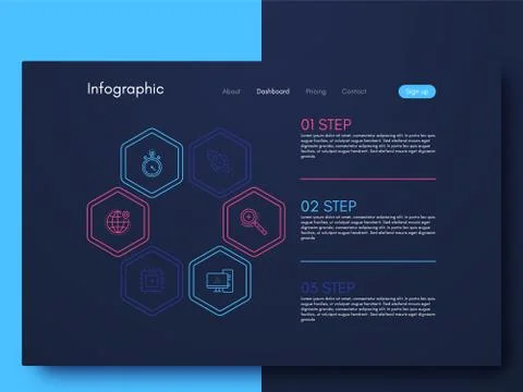 Vector graphic infographics. Template for creating mobile applications, workf Stock Illustration