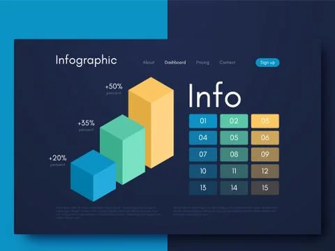 Vector graphic infographics. Template for creating mobile applications, workf Stock Illustration