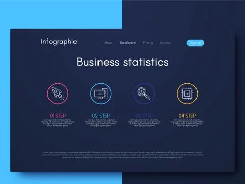 Vector graphic infographics. Template for creating mobile applications, workf Stock Illustration
