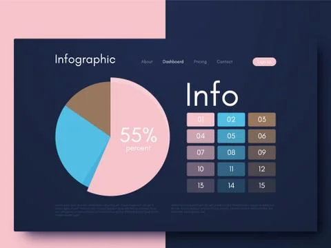 Vector graphic infographics. Template for creating mobile applications, workf Stock Illustration