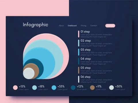Vector graphic infographics. Template for creating mobile applications, workf Stock Illustration