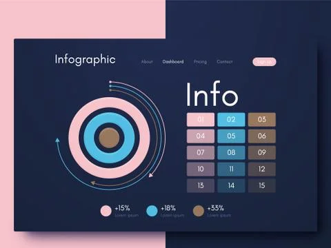 Vector graphic infographics. Template for creating mobile applications, workf 스톡 일러스트
