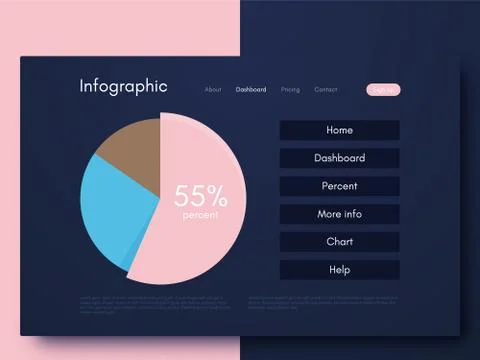 Vector graphic infographics. Template for creating mobile applications, workf Stock Illustration