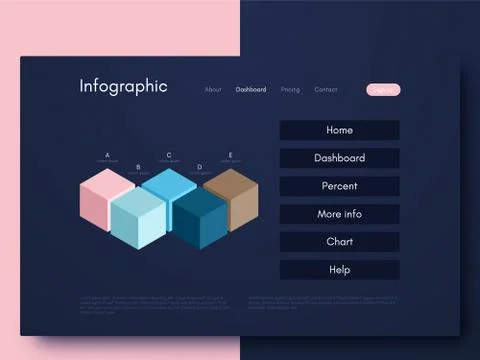 Vector graphic infographics. Template for creating mobile applications, workf Stock Illustration
