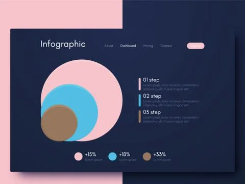 Vector graphic infographics. Template for creating mobile applications, workf 스톡 일러스트