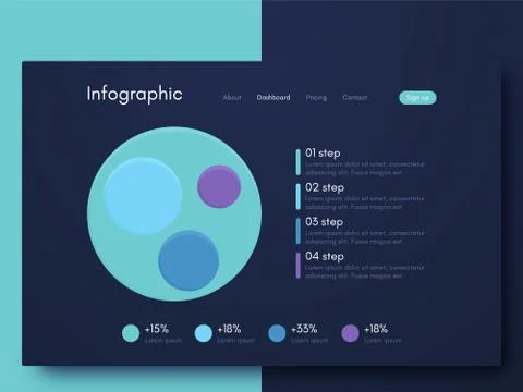 Vector graphic infographics. Template for creating mobile applications, workflow Stock Illustration