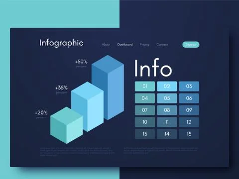 Vector graphic infographics. Template for creating mobile applications, workflow Stock Illustration
