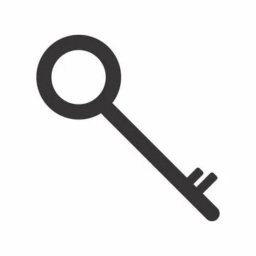 Vector Graphic of Key - Black Style - simple illustration. Editable stroke. D Stock Illustration