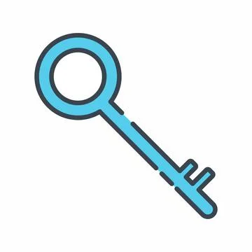 Vector Graphic of Key - Line Cut Style - simple illustration. Editable stroke Stockillustratie