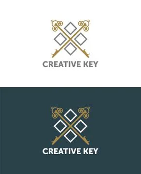 Vector graphic key shaped illustration with sample text for your company Stock Illustration