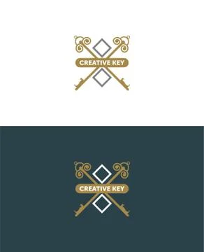 Vector graphic key shaped illustration with sample text for your company Stock Illustration