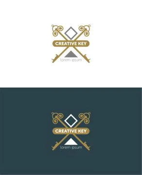 Vector graphic key shaped illustration with sample text for your company Stock Illustration