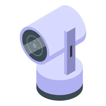 Vector graphic of a modern isometric security camera in pastel colors, suitable Stock Illustration