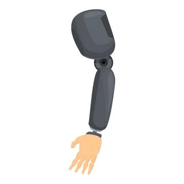 Vector graphic of a modern robotic prosthetic arm isolated on white Stock Illustration