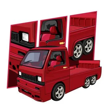 Vector graphic of modified pickups Stock Illustration