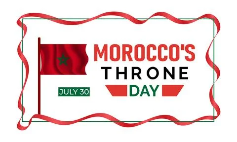 Vector graphic of Morocco Throne Day celebration featuring patriotic ribbons. Stock-Illustration