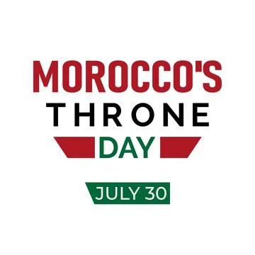 Vector graphic of Morocco Throne Day celebration featuring patriotic ribbons. Stock Illustration