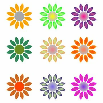 Vector graphic for Multi-leaf flower group logo tree Stock Illustration