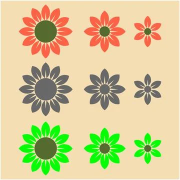 Vector graphic for Multi-leaf flower group Stock Illustration