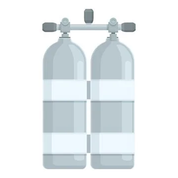 Vector graphic of a pair of gray scuba diving tanks with valves Ilustración de archivo