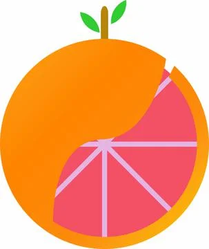 Vector graphic: Partially peeled orange Stock Illustration