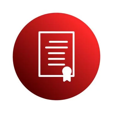 Vector graphic presenting certification icon, showcasing a document and rib.. Illustrazione stock