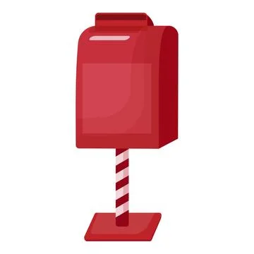 Vector graphic of a red cartoonstyle mailbox on a white background Illustrazione stock