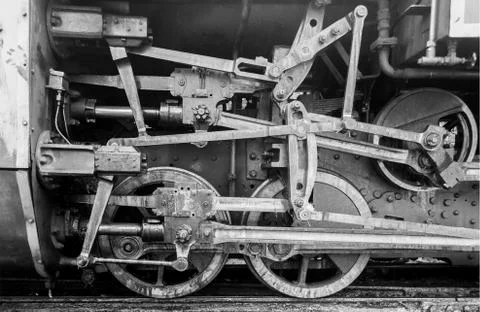 Vector Graphic of Running Gear of Steam Locomotive Stock Illustration