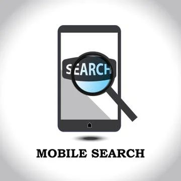 Vector graphic of search in mobile Illustrazione stock