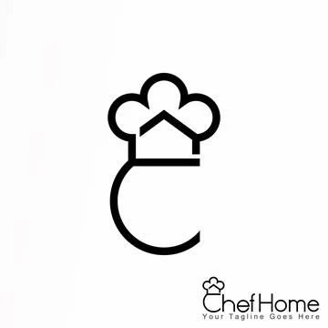Vector Graphic with the shape of the house and chef hat (Chef Home) Illustrazione stock