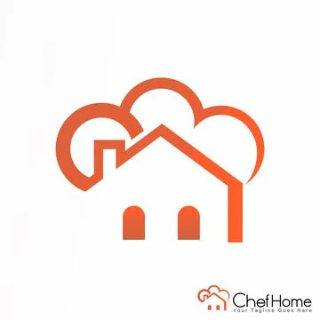 Vector Graphic with the shape of the house and chef hat (Chef Home) Stock Illustration