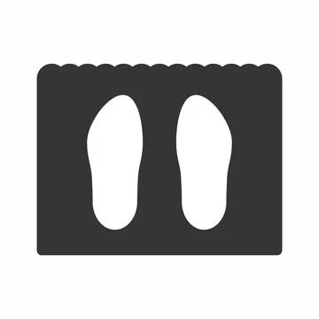 Vector Graphic of Shoe Mat - Black Style - simple illustration. Editable stro 스톡 일러스트