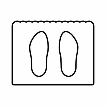 Vector Graphic of Shoe Mat - Line Style - simple illustration. Editable strok 스톡 일러스트