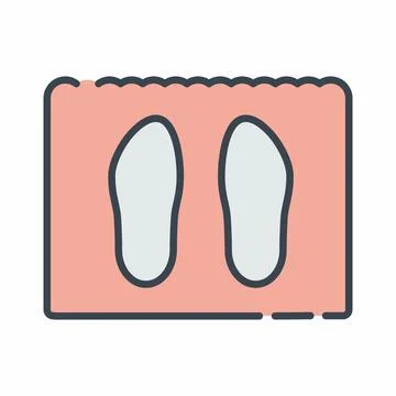 Vector Graphic of Shoe Mat - Line Cut Style - simple illustration. Editable s 스톡 일러스트